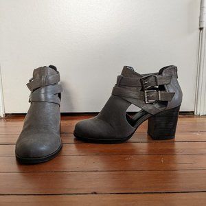 Grey Cut-Out Booties